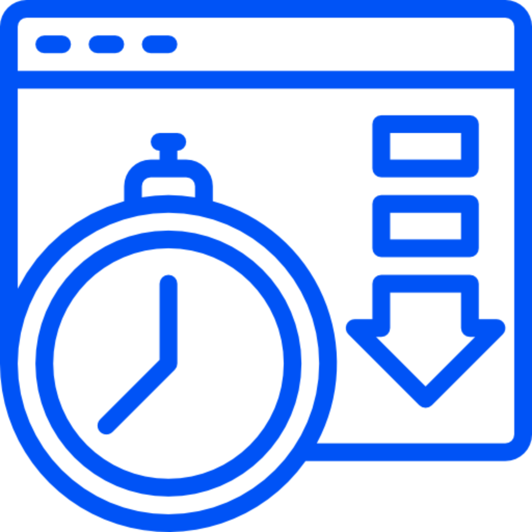 Timer and download icon on webpage graphic.